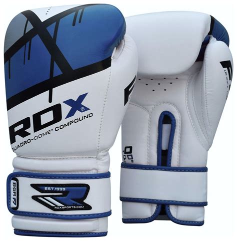 RDX 14 Oz Leather Boxing Gloves Blue