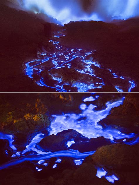 A Fascinating Look at Indonesia's "Blue Fire" Volcano That Spews Blue Lava - TechEBlog