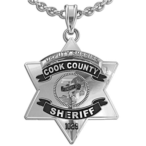 Cook County Sheriff Badge with Black Enamel - PG86000