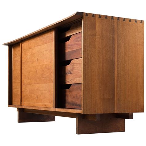 George Nakashima Two Sliding Door Cabinet in Walnut For Sale at 1stdibs