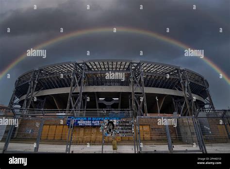 A rainbow over the Diego Armando Maradona Stadium, home to S.S.C ...