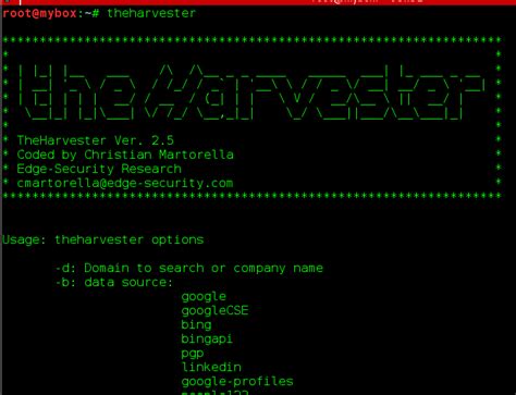 Kali Linux Theharvester an Email harvester tutorial for beginners