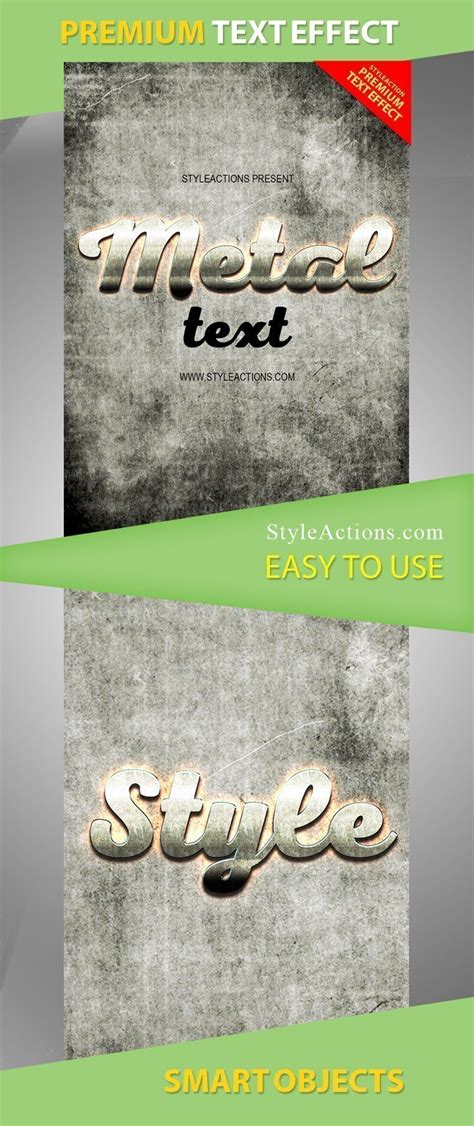 Metal Text Photoshop Action #16791 - Styleactions