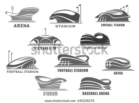 Sport Stadium Arena Vector Isolated Icons Stock Vector (Royalty Free ...