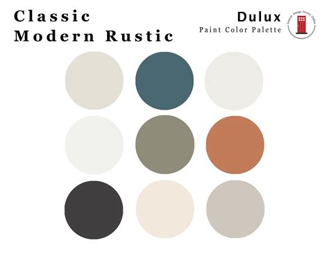 Rustic Paint Color Dulux Palette Classic Modern Rustic Paint - Etsy ...