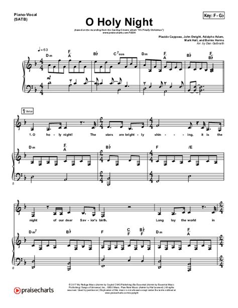 O Holy Night Sheet Music PDF (Casting Crowns) - PraiseCharts