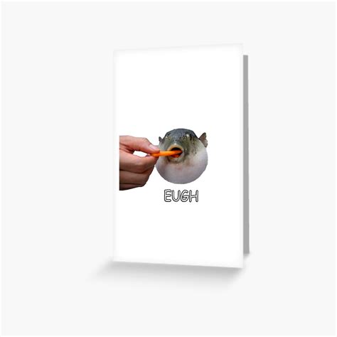 "Augh, eugh (Puffer Fish Eating Carrot)" Greeting Card by Jobel | Redbubble