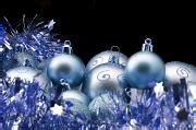 Photo of Rustic Christmas background with blue stars | Free christmas images