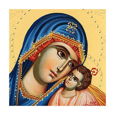 Greek Orthodox icon Madonna Jesus gold background 14x10 cm | online ...