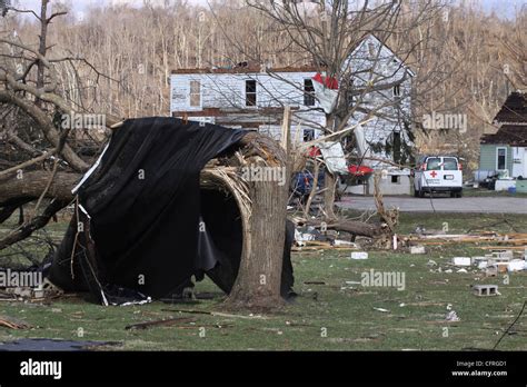 Tornado damage town Moscow Ohio Stock Photo - Alamy