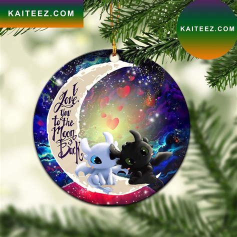 Toothless Light Fury Night Fury Love You To The Moon Galaxy Mica Circle Ornament Perfect Gift ...