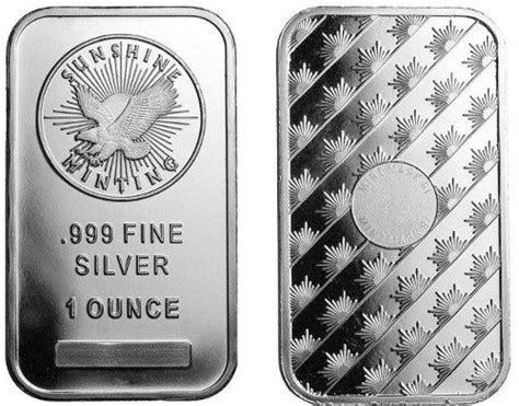 1 oz Sunshine Silver Bar (New, MintMark SI) l JM Bullion™ | Silver bars, Silver eagle coins, Silver