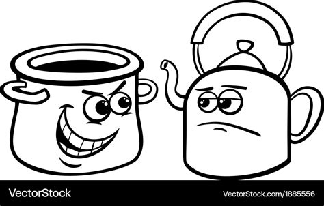 Pot calling the kettle black cartoon Royalty Free Vector