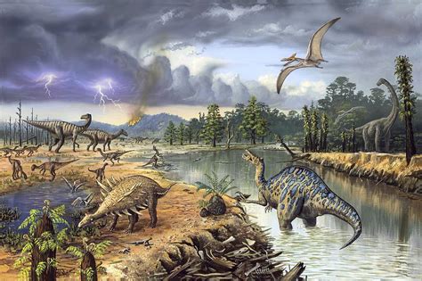 Early Cretaceous Life, Artwork Photograph by Richard Bizley