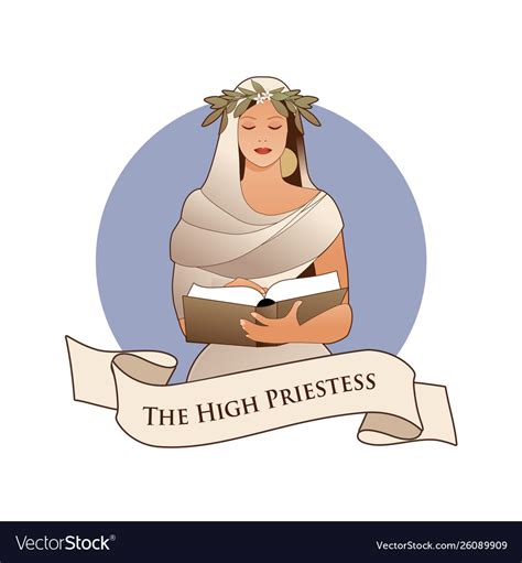 Major arcana emblem tarot card the high priestess Vector Image