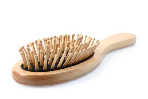 Wooden Comb Brush Isolated with Clipping Path. Stock Image - Image of care, hairbrush: 123735789