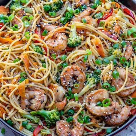 Easy Shrimp Stir Fry Noodles Recipe | Healthy Fitness Meals