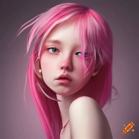 Girl with pink hair on Craiyon