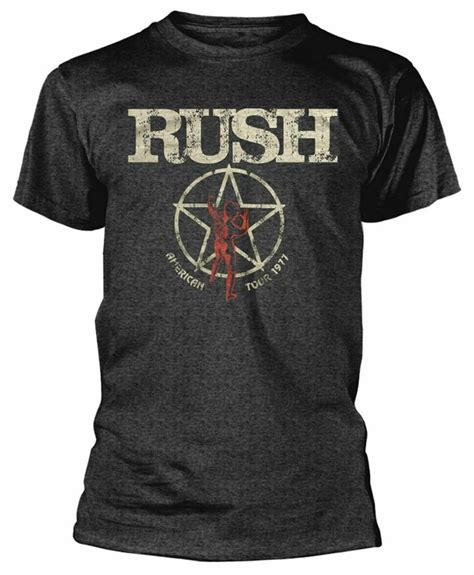 Rush T Shirt American Tour 1977 Official Licensed Grey Mens | Etsy