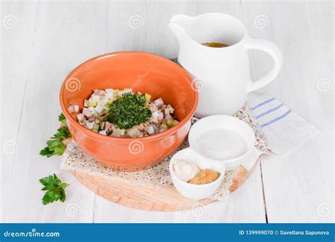 Okroshka with Kvass on a Wooden White Background Stock Photo - Image of ...