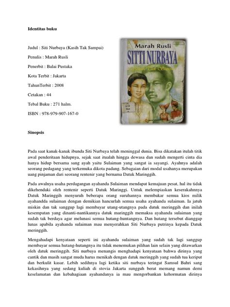 Resensi Novel Siti Nurbaya | PDF