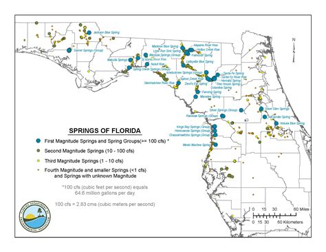 Map of Florida's Springs categorized by magnitude | Florida Department ...