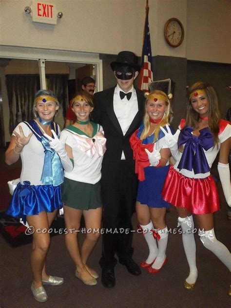 Sexy Sailor Squad and Tuxedo Mask Group Halloween Costume