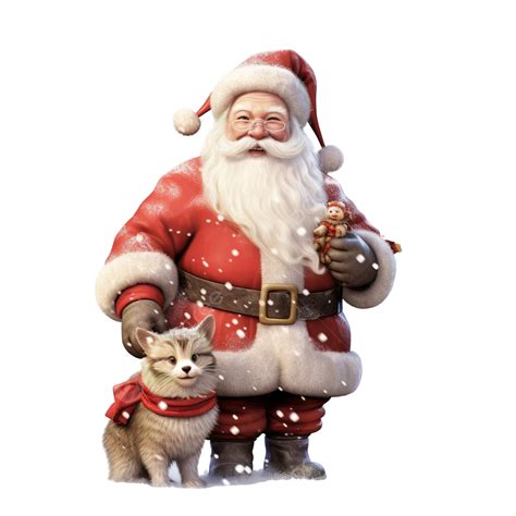 Happy Christmas Companions Funny Santa Claus In Christmas Snow Scene, Christmas Animals, Funny ...
