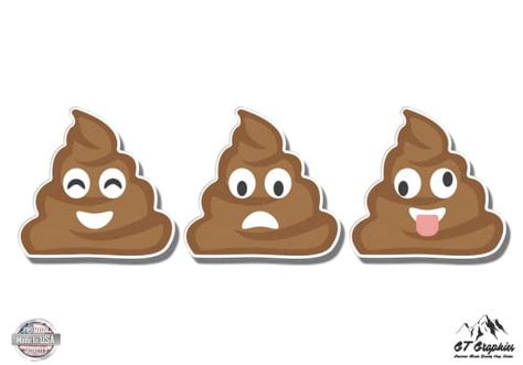 Poop Emoji Set of 3 - 8" Vinyl Sticker - For Car Laptop I-Pad - Waterproof Decal - Walmart.com