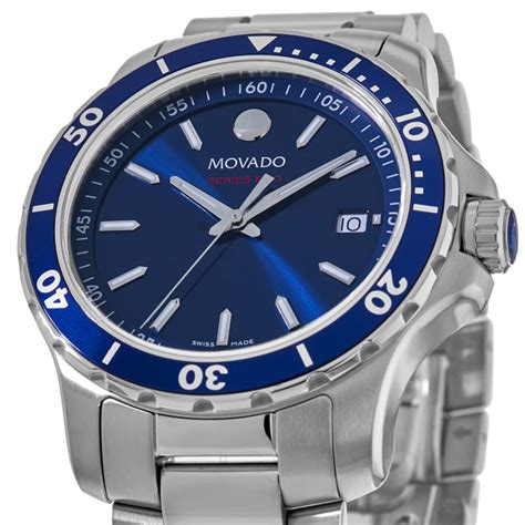 Movado Series 800 Blue Dial Steel Men's Watch 2600137 | WatchMaxx.com