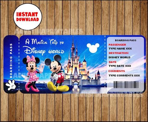 Printable Disney World Tickets - Printable Word Searches