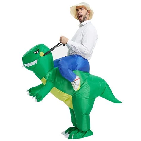 Carnival unisex Dinosaur Cowboy Inflatable Costumes Funny Party Dress ...