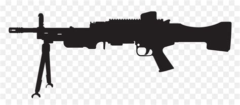 Machine Gun Silhouette Png, Transparent Png - vhv