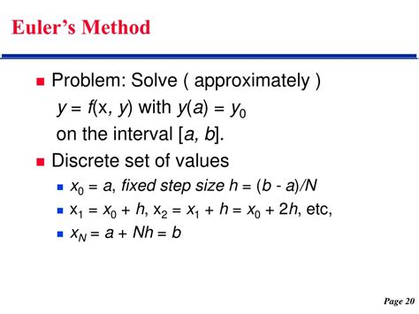 PPT - Chap 2 Numerical Methods for First-Order Differential Equations PowerPoint Presentation ...