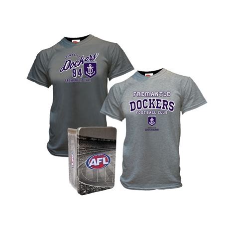 Fremantle Dockers 2014 Mens 2 T-Shirts In A Tin Set