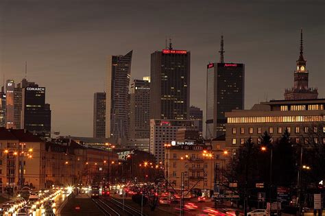 Warsaw at Night Royalty-Free Stock Photo