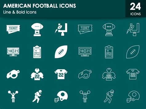 American Football Icons for PowerPoint and Google Slides - PPT Slides