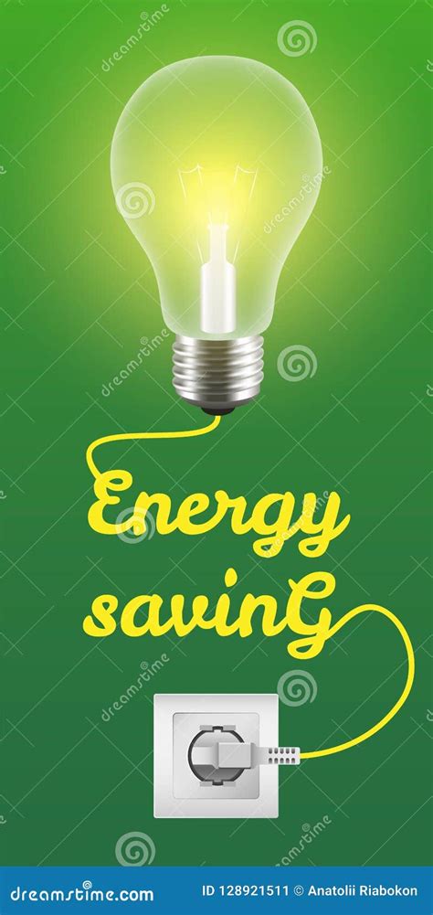 Energy Saving Concept Background, Realistic Style Stock Vector - Illustration of ecology, design ...