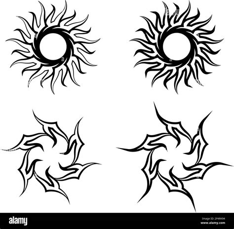 Tribal Tattoo Sun Design Vector Art Illustration Stock Vector Image ...