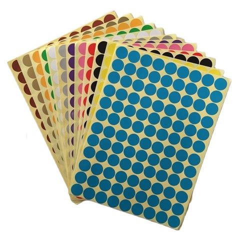 Size 6mm 8mm 13mm Mix Color Round Coding Stickers Solid Dot Stickers Self Adhesive Sticky Labels ...