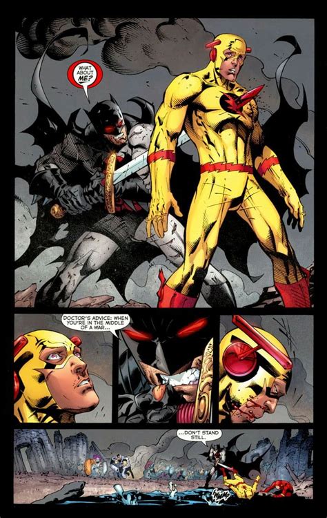 an image of a comic book page with yellow and red characters in it, including the man