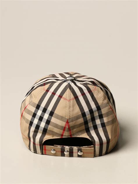 BURBERRY: baseball cap in check cotton with monogram | Hat Burberry Men ...