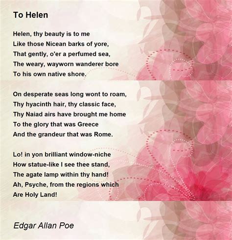 To Helen - To Helen Poem by Edgar Allan Poe