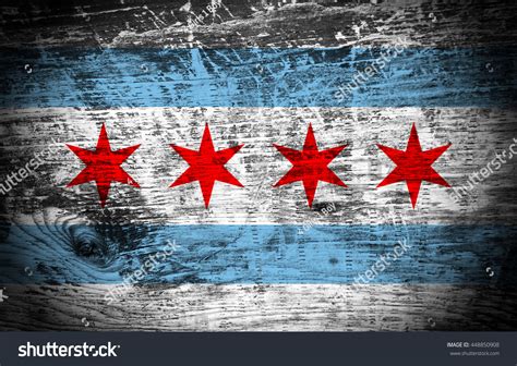 Chicago Flag On Wood Texture Background Stock Illustration 448850908 ...