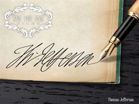 Thomas Jefferson Signature Digital Download for Cricut and Silhouette / Thomas Jefferson ...