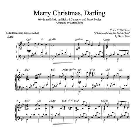 Merry Christmas, Darling (Carpenters) | Piano Solo Sheet Music (PDF)