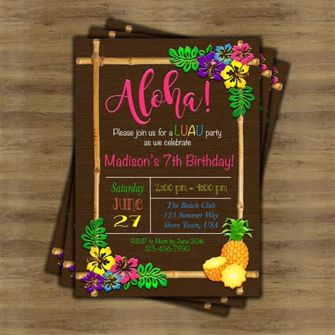 Culturavagabonda: Luau Birthday Party Invitations