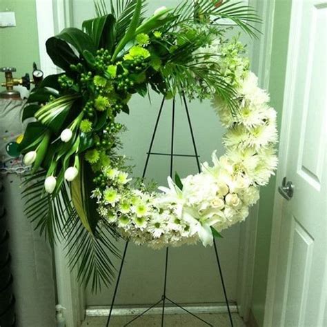 White Funeral Wreath by The Flower Bar Design