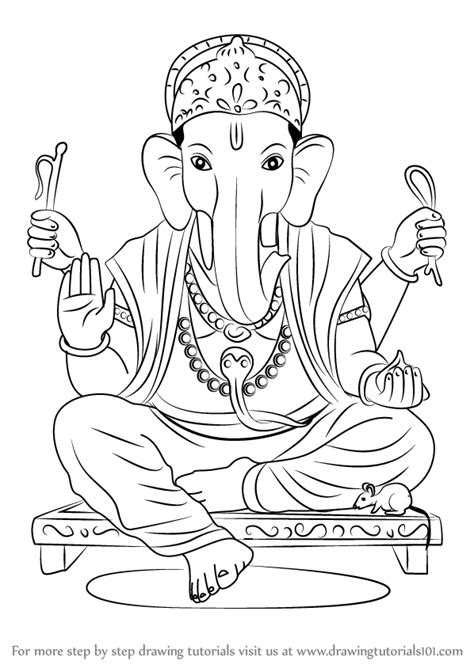 Learn How to Draw Ganpati Bappa (Hinduism) Step by Step : Drawing ... | Ganpati drawing, Ganesha ...