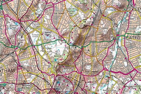 Map Poster - London Ordnance Survey Landranger Map with Hillshading ...